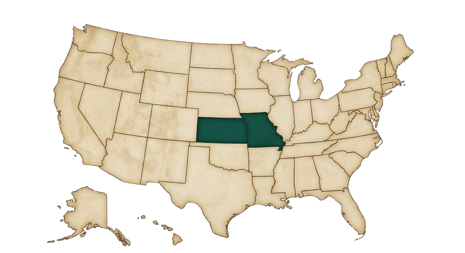 Kansas and Missouri service map