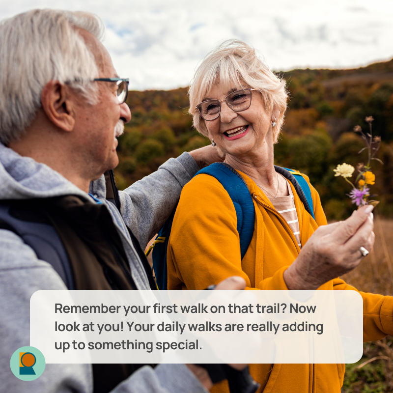 Woman being reminded of how far she's come with Ramona's coaching